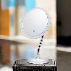 Spejl p justerbar metalfod med X5 forstrrelse - 17cm